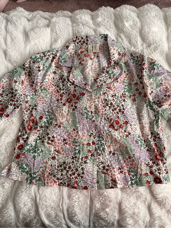 Cynthia Rowley Other - Cynthia Rowley Pink, Rose & Sage Floral Button-Up Sleepwear Top